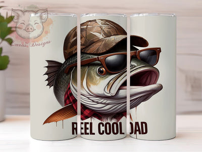 Reel Cool Dad Fishing 20oz Tumbler Png, Straight & Tapered Tumbler Png, Fishing Tumbler Png, Digital Download PNG Sublimation Lara' s Designs 