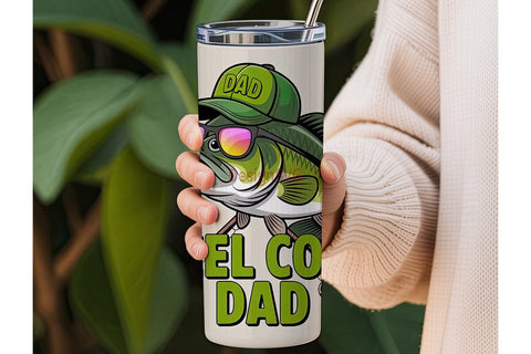 Reel Cool Dad Fishing 20oz Tumbler Sublimation DesignSVG 