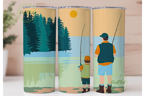 Reel Cool Dad Fishing Skinny Tumbler Sublimation PixelChick 