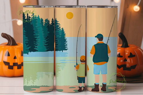 Reel Cool Dad Fishing Skinny Tumbler Sublimation PixelChick 