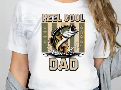 Reel Cool Dad Fishing T-Shirt PNG, Bass Fishing, Retro Poster, Angler Life, Sublimation PNG, Outdoor Shirt, Fishing Humor Sublimation ToriDesigns 