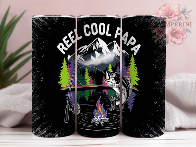 Reel Cool Dad Fishing Tumbler, Father's Day Tumbler, Papa Tumbler, Reel Cool Dad, Fisherman Gift, 20oz Sublimation Wrap, Outdoor Lover Tumbler Sublimation Li Zamperini 