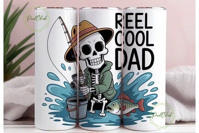 Reel Cool Dad Fishing Tumbler Wrap Sublimation PixelChick 
