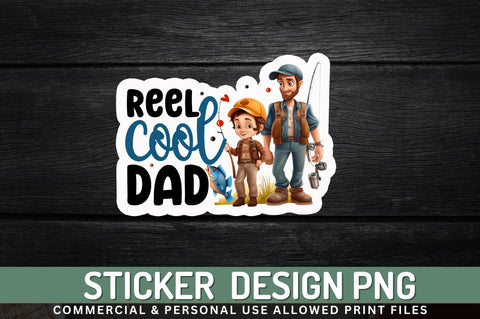 Reel cool dad Sticker Design Sublimation Regulrcrative 