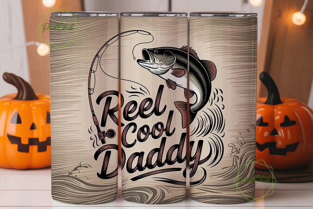 Reel Cool Daddy 20oz Tumbler Wrap Sublimation PixelChick 