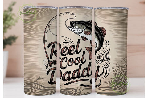 Reel Cool Daddy 20oz Tumbler Wrap Sublimation PixelChick 