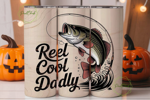 Reel Cool Daddy 20oz Tumbler Wrap Sublimation PixelChick 