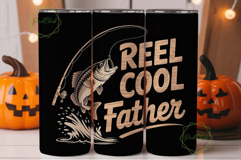Reel Cool Father 20oz Tumbler Wrap Sublimation PixelChick 