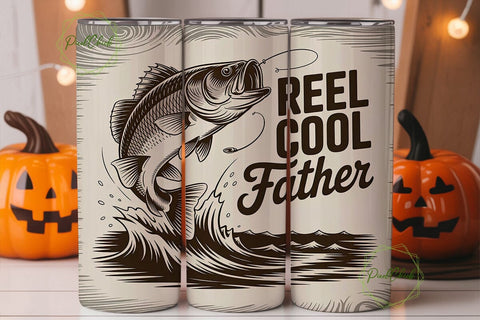 Reel Cool Father 20oz Tumbler Wrap Sublimation PixelChick 
