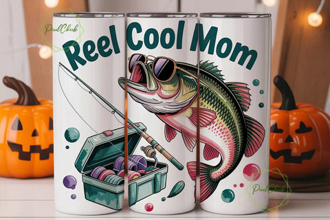Reel Cool Mom 20oz Tumbler Wrap Sublimation PixelChick 