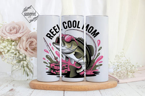 Reel Cool Mom 20oz Tumbler Wrap Sublimation sassyprint 