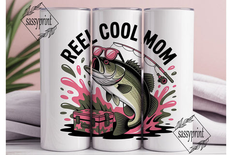 Reel Cool Mom 20oz Tumbler Wrap Sublimation sassyprint 
