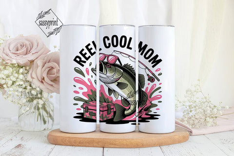 Reel Cool Mom 20oz Tumbler Wrap Sublimation sassyprint 