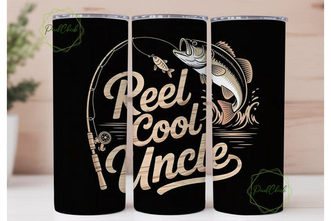 Reel Cool Uncle 20oz Tumbler Wrap Sublimation PixelChick 