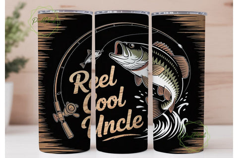 Reel Cool Uncle 20oz Tumbler Wrap Sublimation PixelChick 