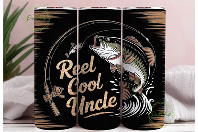 Reel Cool Uncle 20oz Tumbler Wrap Sublimation PixelChick 