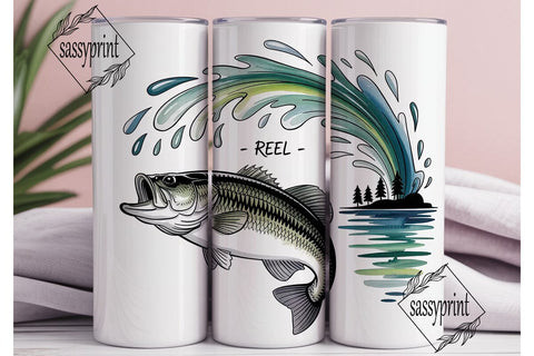 Reel Fresh Fishing 20oz Tumbler Wrap Sublimation sassyprint 