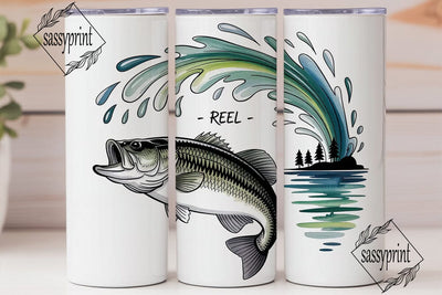 Reel Fresh Fishing 20oz Tumbler Wrap Sublimation sassyprint 