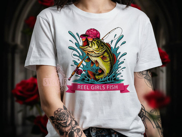 Reel Girls Fishing T-Shirt PNG, Fishing Shirt, Outdoor Lifestyle, Angler Apparel, Sublimation PNG, Women Fish, Sport Fishing Sublimation SvggirlplusArt 