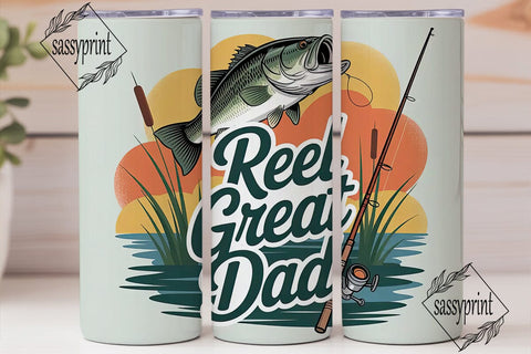 Reel Great Dad 20oz Tumbler Wrap Sublimation sassyprint 