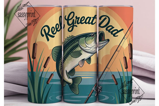 Reel Great Dad 20oz Tumbler Wrap Sublimation sassyprint 