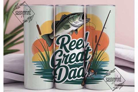 Reel Great Dad 20oz Tumbler Wrap Sublimation sassyprint 