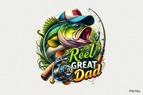 Reel Great Dad PNG, Fishing Dad Design Sublimation Clipart Sublimation SVGArt 