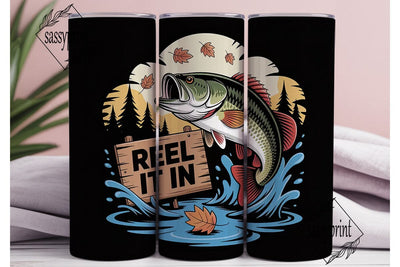 Reel It In Fishing 20oz Tumbler Wrap Sublimation sassyprint 