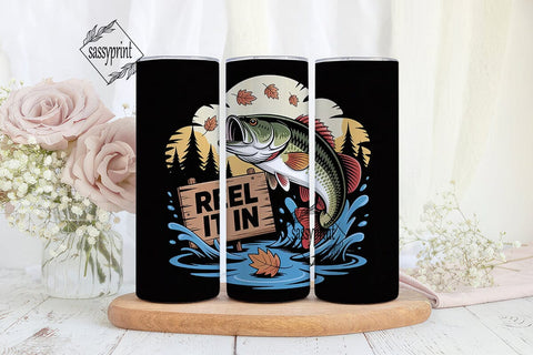 Reel It In Fishing 20oz Tumbler Wrap Sublimation sassyprint 