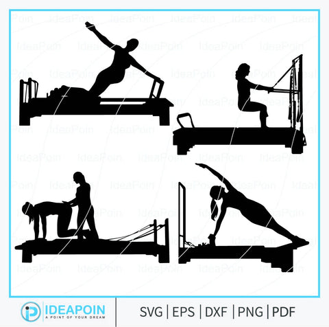 Reformer Pilates Png, Reformer Pilates Fitness Svg bundle, Reformer Pilates Fitness Silhouette, 16 Designs Pilates Fitness, Pilates Fitness SVG Dinvect 