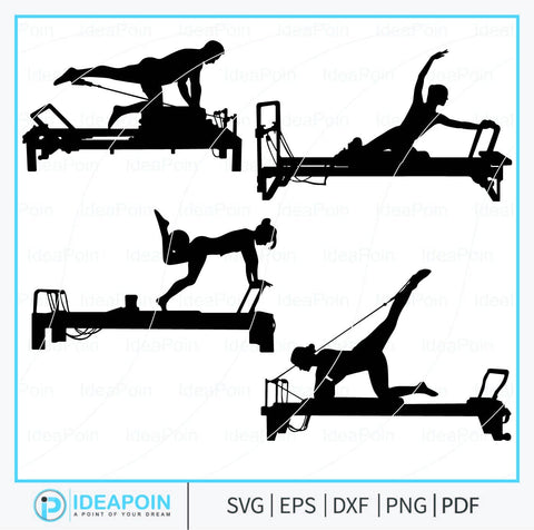 Reformer Pilates Png, Reformer Pilates Fitness Svg bundle, Reformer Pilates Fitness Silhouette, 16 Designs Pilates Fitness, Pilates Fitness SVG Dinvect 