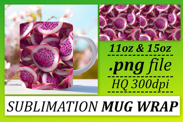Refreshing Fruit Pattern Mug Design: Sublimation Chic Sublimation afrosvg 