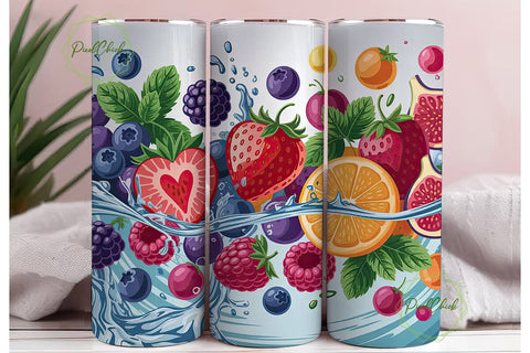 Refreshing Fruit Splash 20oz Tumbler Sublimation PixelChick 