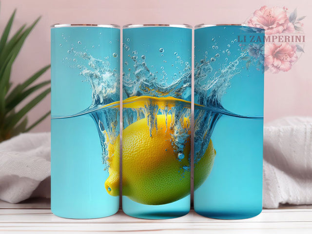 Refreshing Lemon Citrus Tumbler Wrap, Citrus Drink Wrap, Refreshing Summer Tumbler, Yellow Fruit Tumbler, 20oz Lemon Tumbler Wrap, Summer Drink Sublimation Sublimation Li Zamperini 