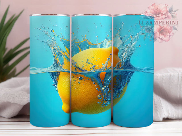 Refreshing Lemon Citrus Tumbler Wrap, Citrus Drink Wrap, Refreshing Summer Tumbler, Yellow Fruit Tumbler, 20oz Lemon Tumbler Wrap, Summer Drink Sublimation Sublimation Li Zamperini 