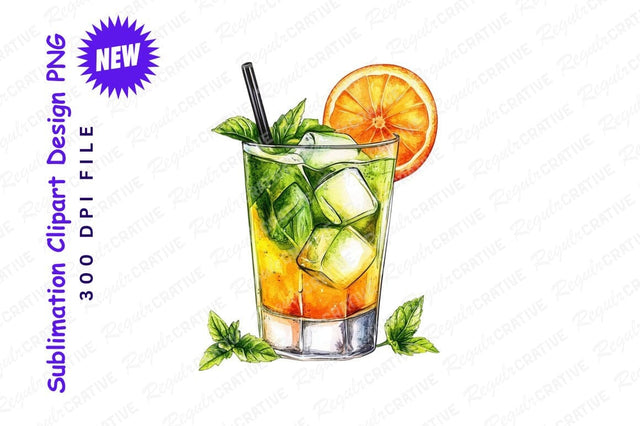Refreshing Mojito Cocktail Drink Clipart Png Sublimation Regulrcrative 
