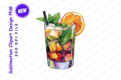 Refreshing Summer Cocktail Drink Clipart Png Sublimation Regulrcrative 