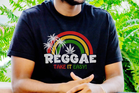 Reggae - Take It Easy! - Png T-shirt Sublimation Design Sublimation Karma Genie Graphics 