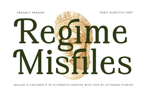 Regime Misfiles - Serif Oldstyle Font Font Letterena Studios 