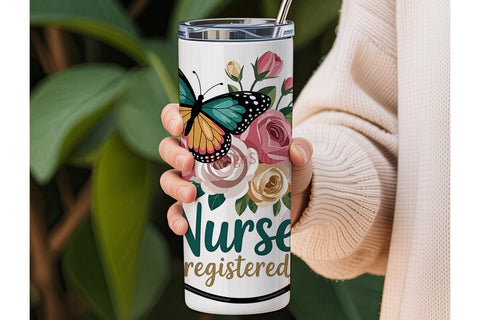 Registered Nurse 20oz Tumbler Wrap Sublimation DesignSVG 