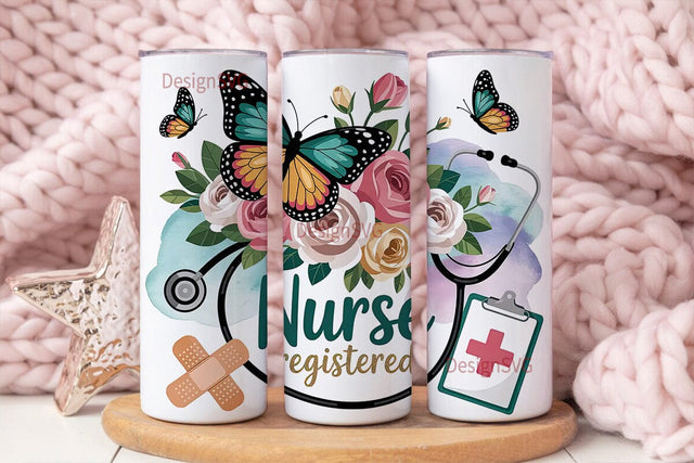 Registered Nurse 20oz Tumbler Wrap Sublimation DesignSVG 