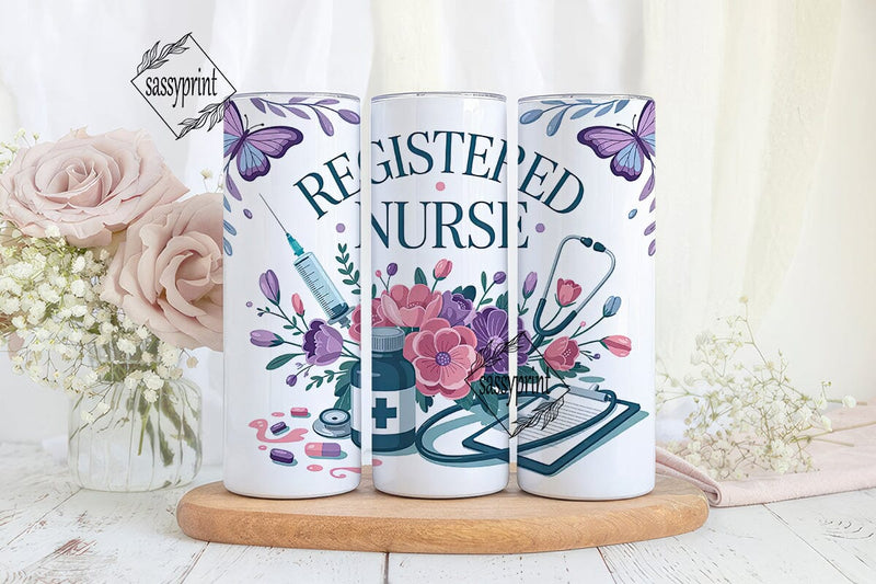 Registered Nurse 20oz Tumbler Wrap Sublimation sassyprint 