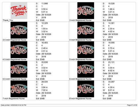 Registered Nurse Embroidery Design – RN Nurse Heart Machine Embroidery File, Nursing Medical Healthcare Appreciation Design Embroidery/Applique DESIGNS PatternFeed8 