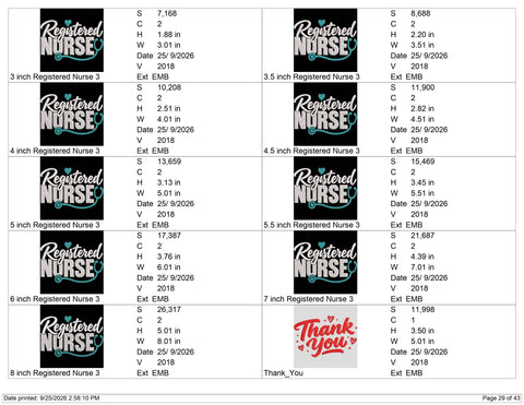 Registered Nurse RN Embroidery Design – Medical Caduceus Nursing Machine Embroidery File Embroidery/Applique DESIGNS PatternFeed8 