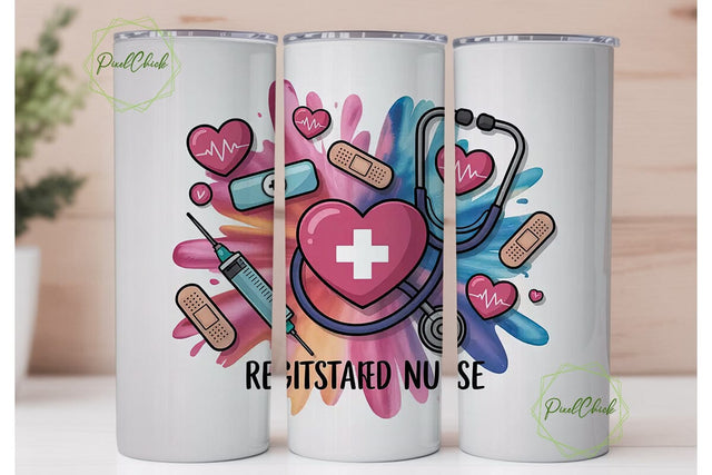 Registered Nurse Tumbler Wrap Sublimation PixelChick 