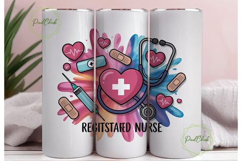 Registered Nurse Tumbler Wrap Sublimation PixelChick 