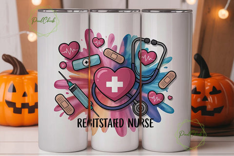 Registered Nurse Tumbler Wrap Sublimation PixelChick 