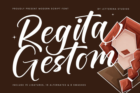 Regita Gestom - Modern Script Font Font Letterena Studios 