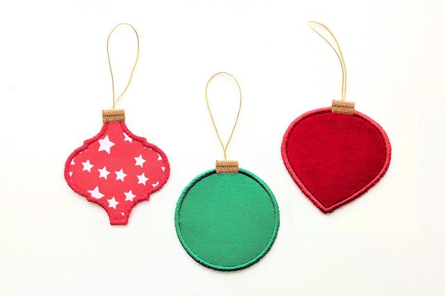 Regular Fabric Christmas Ornament ITH Applique Embroidery Trio Embroidery/Applique DESIGNS Risa Rocks It 