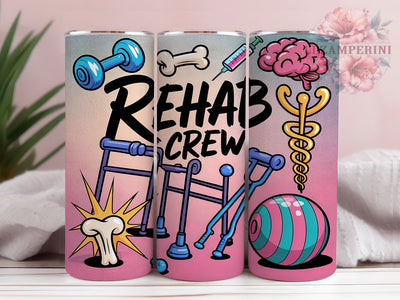 Rehab Crew Therapy 20oz Tumbler, Therapy Team Tumbler, Physical Therapist Tumbler, 20oz Tumbler Wrap, Medical Staff Tumbler, Sublimation Rehab Tumbler, Healthcare Worker Tumbler Sublimation Li Zamperini 